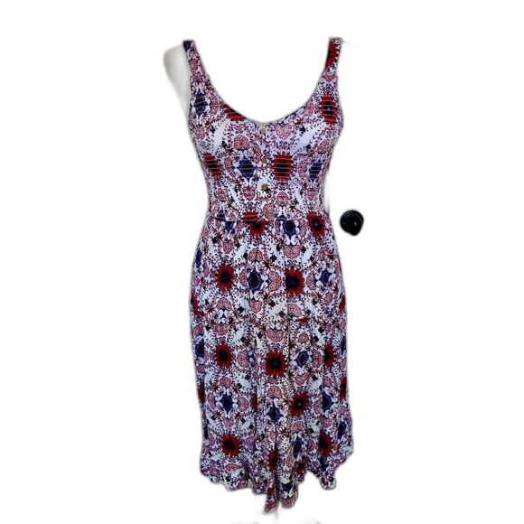 Japna Women's Smocked Dress in Patriotic Colors Body Con Fit and Flare Size S - Picture 4 of 6